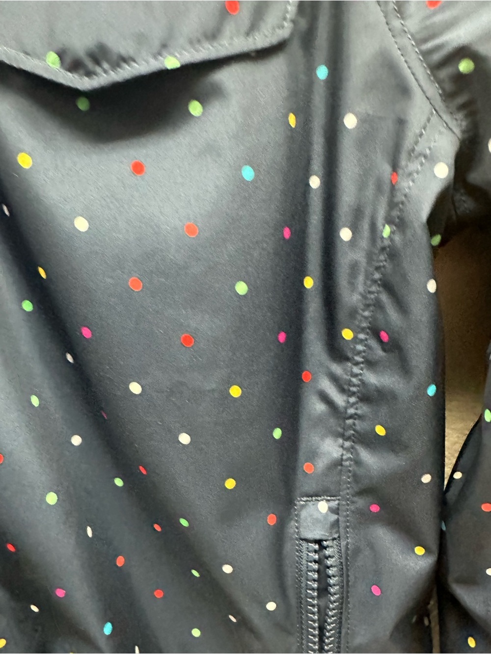 The North Face Navy Rain Jacket with Multicolor Polka Dots - Women’s - Picture 5 of 10